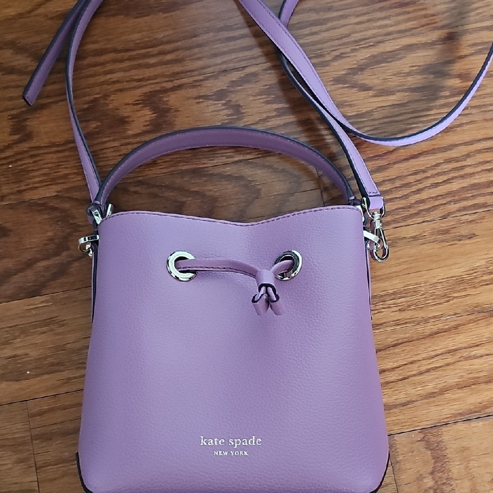 Kate Spade Lavender Crossbody Bag with Drawstring Closure